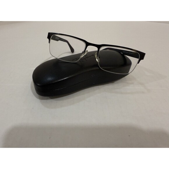 Caterpillar Eyeglasses Frame CTO-J05 Black Rectangular 55-19-140 & Ray Ban Case - Picture 1 of 16